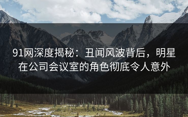 91网深度揭秘：丑闻风波背后，明星在公司会议室的角色彻底令人意外